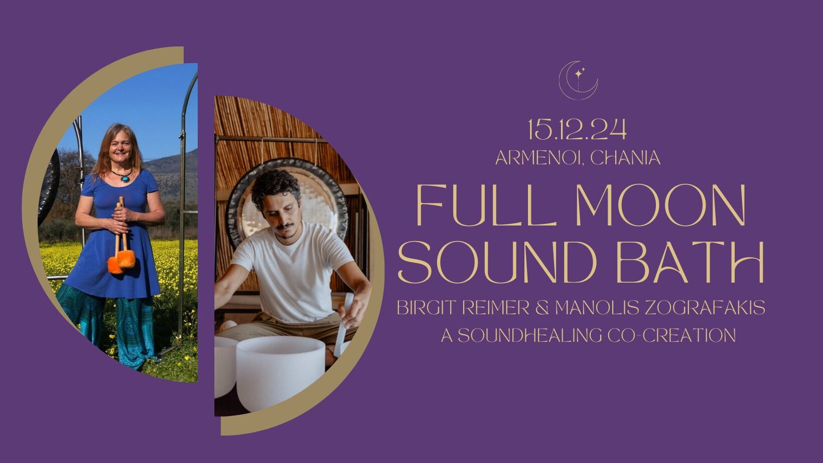 Full Moon Sound Bath Experience - 15 Dec - Armenoi, Chania